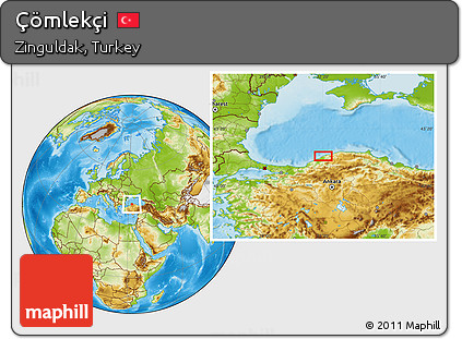 Physical Location Map of Çömlekçi