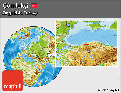 Physical Location Map of Çömlekçi