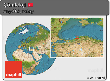 Satellite Location Map of Çömlekçi