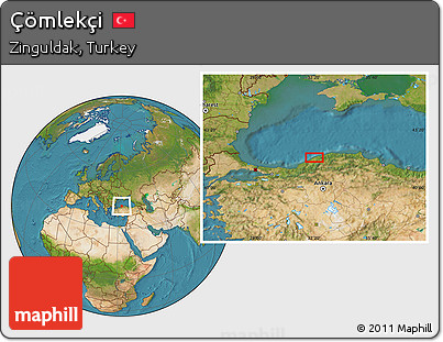 Satellite Location Map of Çömlekçi