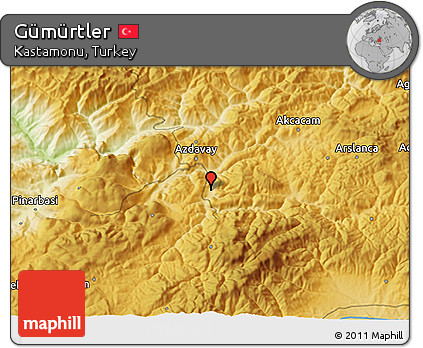 Physical 3D Map of Gümürtler