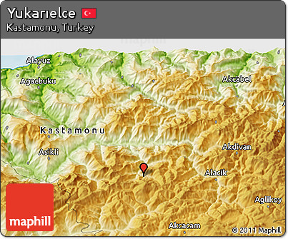Physical 3D Map of Yukarıelce