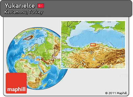 Physical Location Map of Yukarıelce
