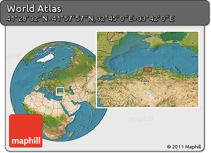 Satellite Location Map of the Area around 41° 43' 14" N, 33° 13' 30" E