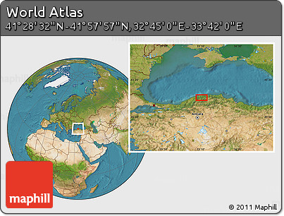 Satellite Location Map of the Area around 41° 43' 14" N, 33° 13' 30" E