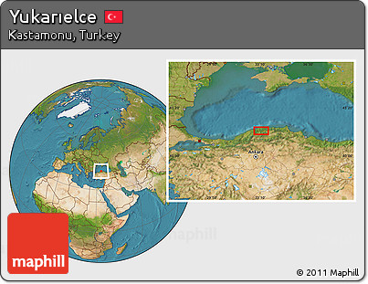 Satellite Location Map of Yukarıelce