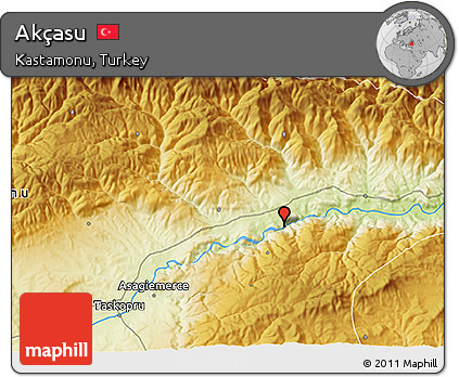 Physical 3D Map of Akçasu