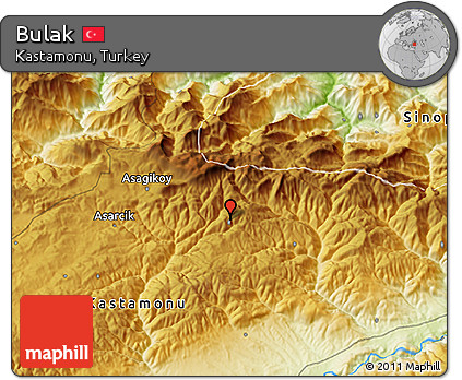Physical 3D Map of Bulak