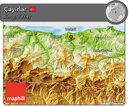 Physical 3D Map of Çayırlar