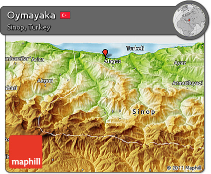 Physical 3D Map of Oymayaka