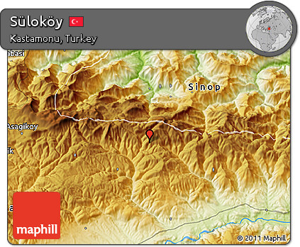 Physical 3D Map of Süloköy