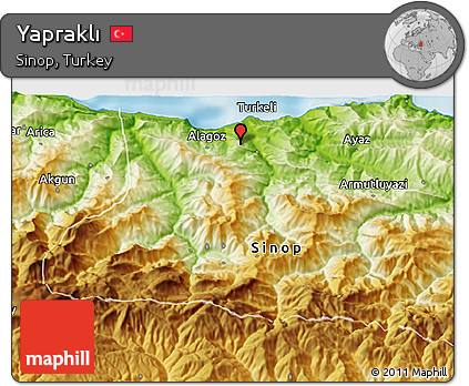Physical 3D Map of Yapraklı