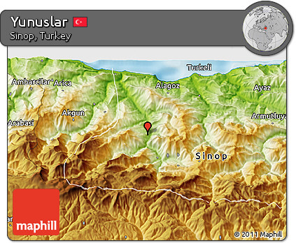 Physical 3D Map of Yunuslar