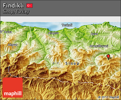 Physical 3D Map of Fındıklı