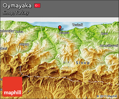 Physical 3D Map of Oymayaka