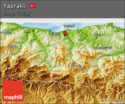 Physical 3D Map of Yapraklı