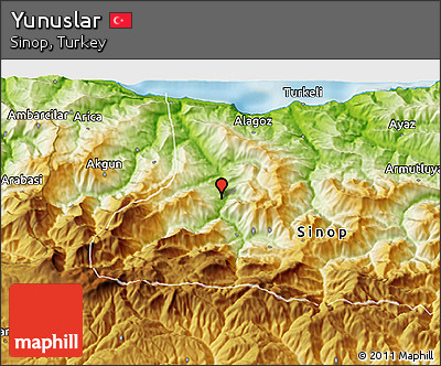Physical 3D Map of Yunuslar