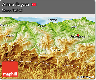 Physical 3D Map of Armutluyazı