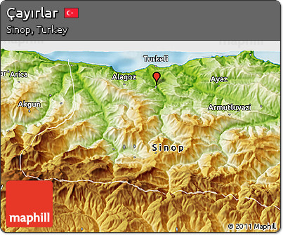 Physical 3D Map of Çayırlar
