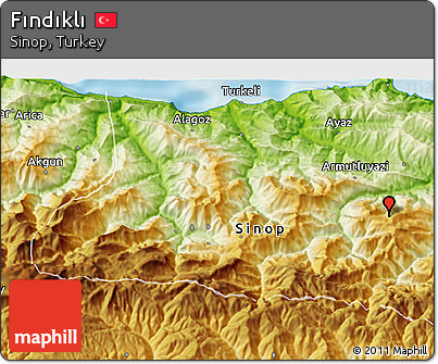 Physical 3D Map of Fındıklı