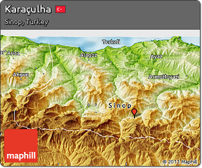 Physical 3D Map of Karaçulha