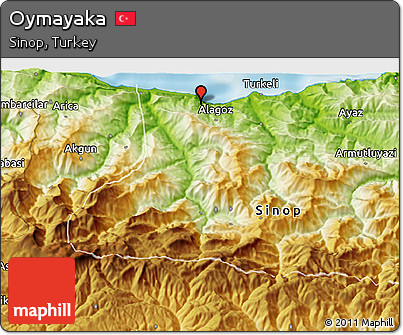 Physical 3D Map of Oymayaka