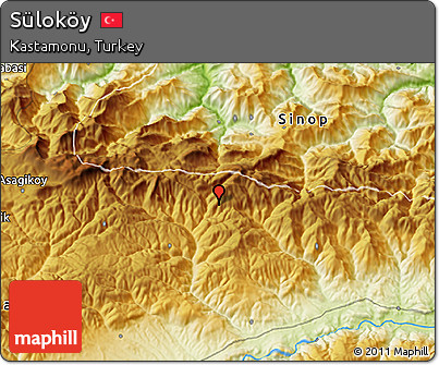 Physical 3D Map of Süloköy