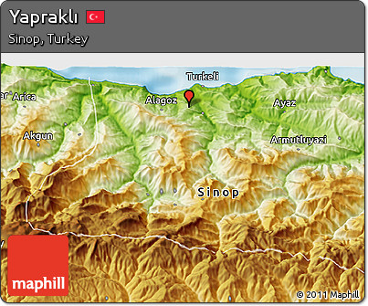 Physical 3D Map of Yapraklı