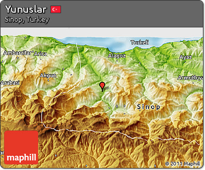 Physical 3D Map of Yunuslar
