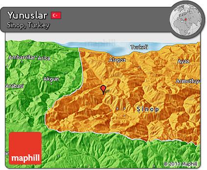 Political 3D Map of Yunuslar