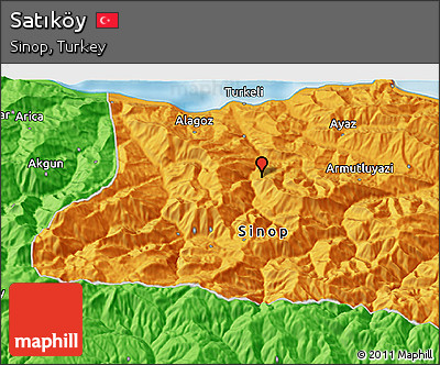 Political 3D Map of Satıköy