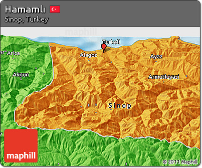 Political 3D Map of Hamamlı