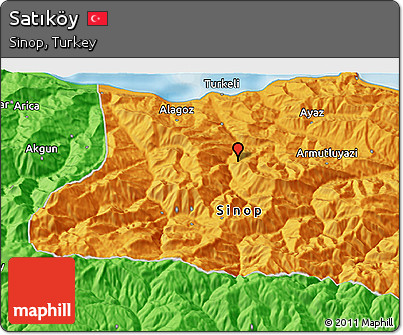 Political 3D Map of Satıköy