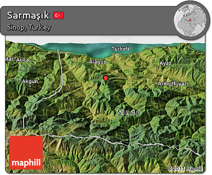 Satellite 3D Map of Sarmaşık