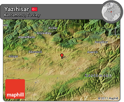 Satellite 3D Map of Yazıhisar