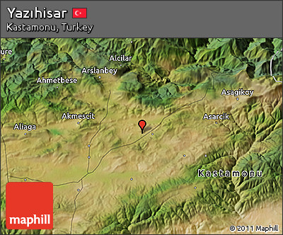 Satellite 3D Map of Yazıhisar