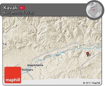 Shaded Relief 3D Map of Kavak