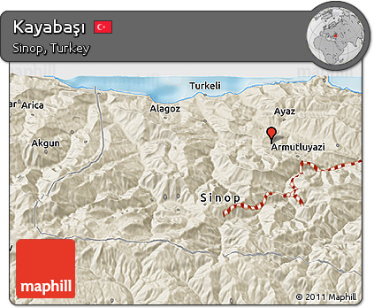 Shaded Relief 3D Map of Kayabaşı