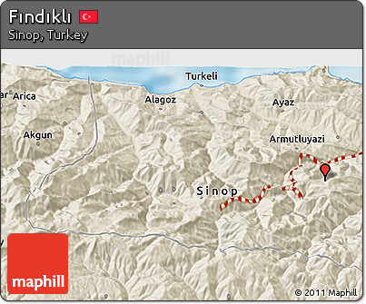 Shaded Relief 3D Map of Fındıklı