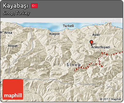 Shaded Relief 3D Map of Kayabaşı