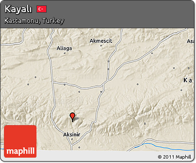 Shaded Relief 3D Map of Kayalı