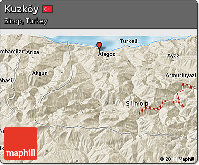 Shaded Relief 3D Map of Kuzköy