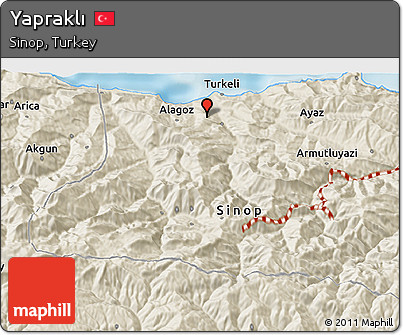 Shaded Relief 3D Map of Yapraklı