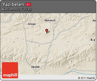 Shaded Relief 3D Map of Yazıbelen