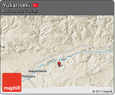 Shaded Relief 3D Map of Yukarıseki