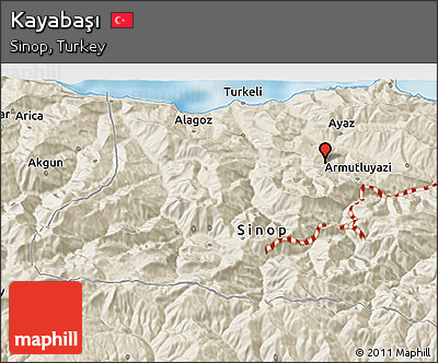 Shaded Relief 3D Map of Kayabaşı