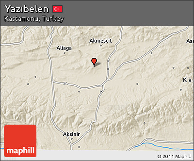 Shaded Relief 3D Map of Yazıbelen