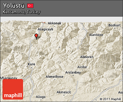 Shaded Relief 3D Map of Yolüstü