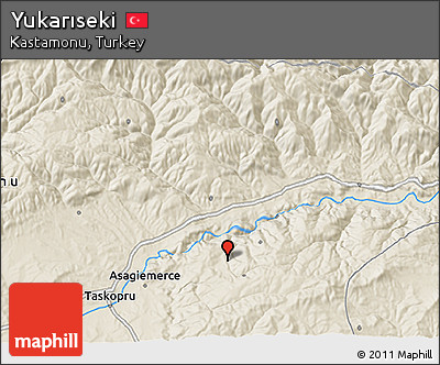 Shaded Relief 3D Map of Yukarıseki