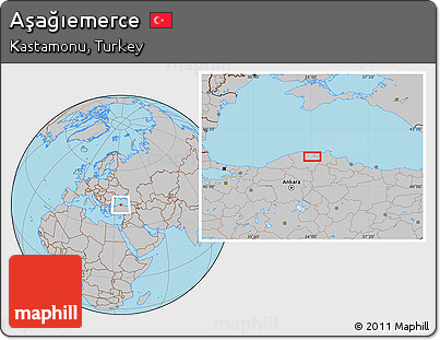 Gray Location Map of Aşağıemerce
